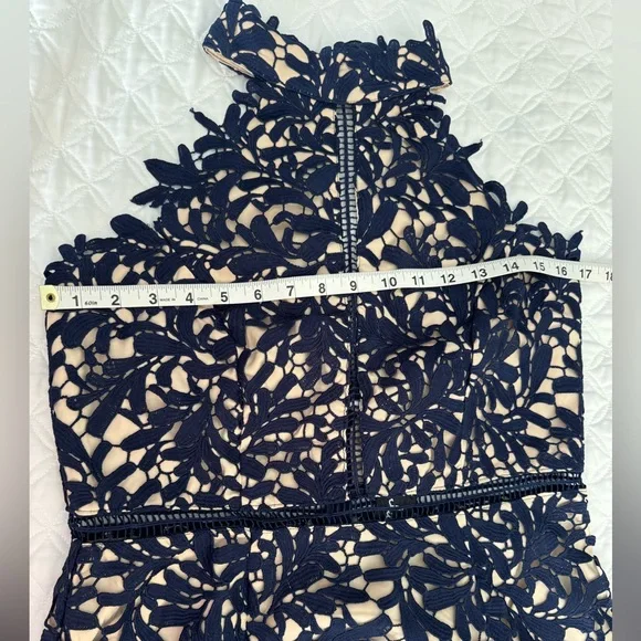 Lulu’s Large Divine Destiny Navy Blue Lace Midi Dress New with Tags - Picture 9 of 11